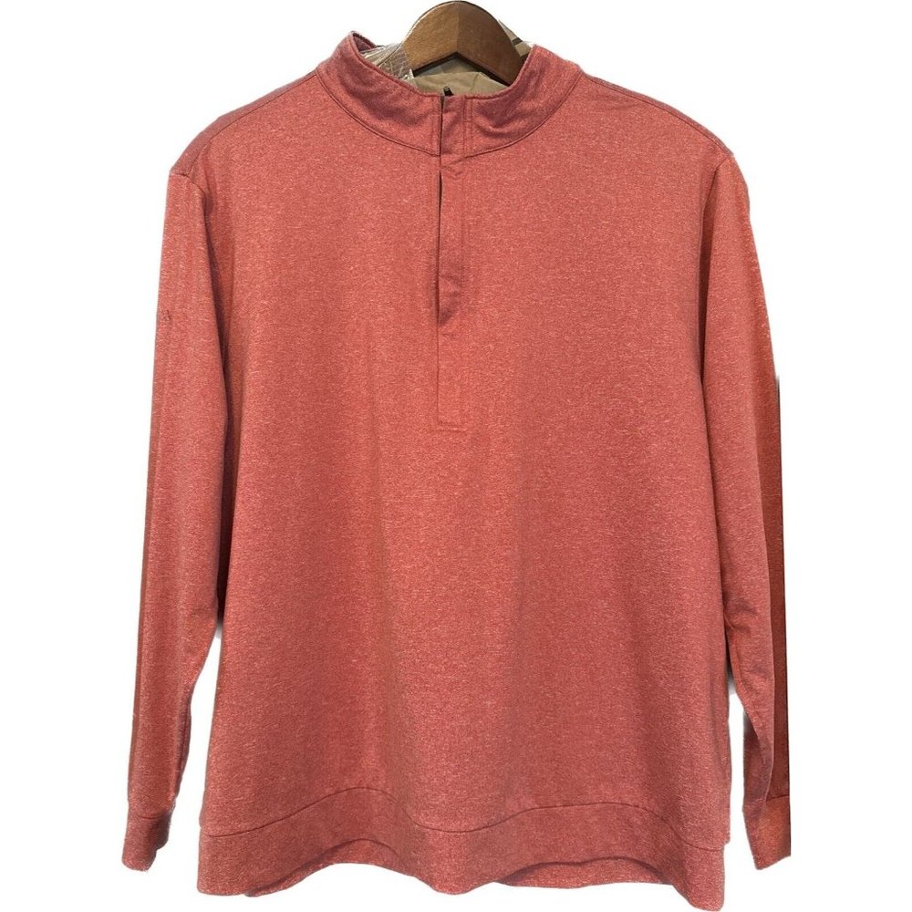 Matte Grey 1/4 Zip Long‎ Sleeve Red Golf Pullover - Men's Size 2XL
